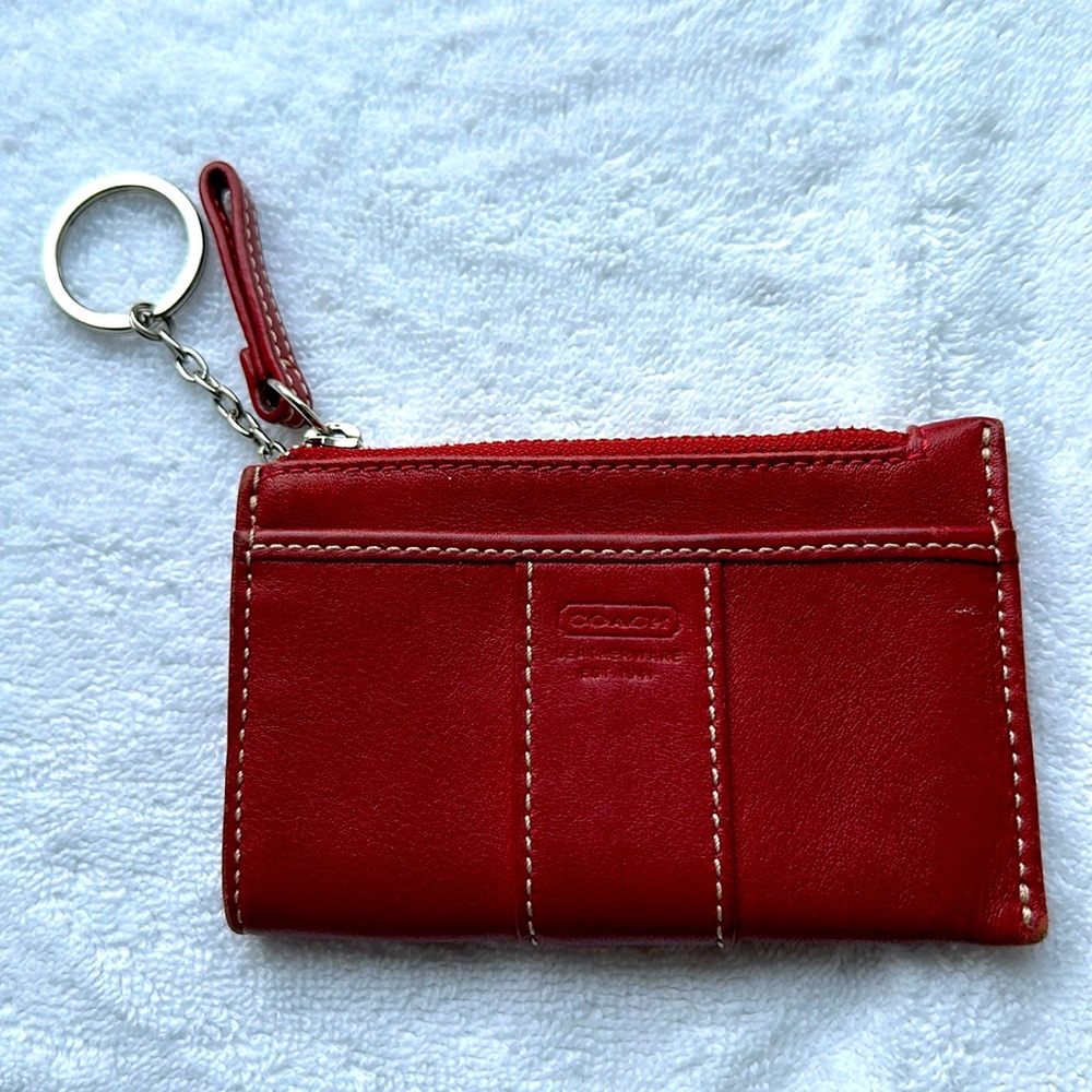 Red leather Coach wallet